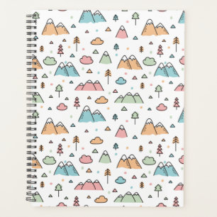 Motif de scène de montagne à main mignonne