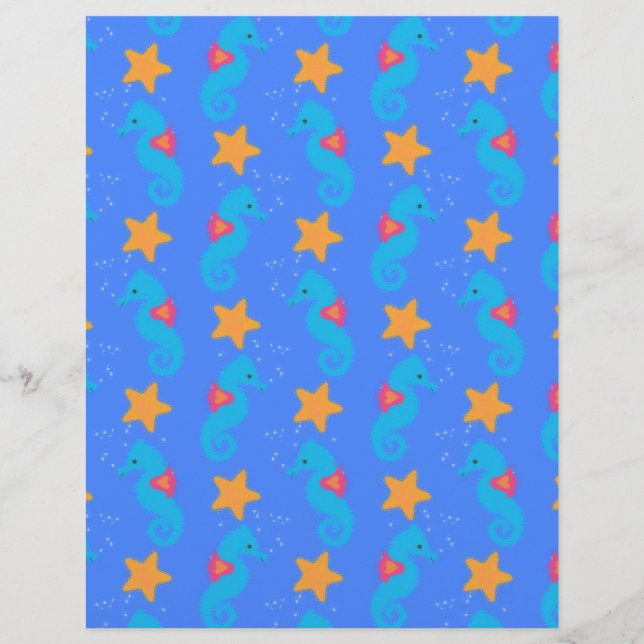 Motif De Seahores Bleues Et De Starfish (Devant)