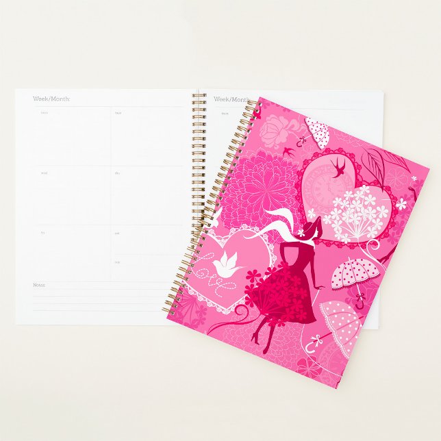Motif de silhouette d'amour romantique Cœurs roses (Créateur téléchargé)