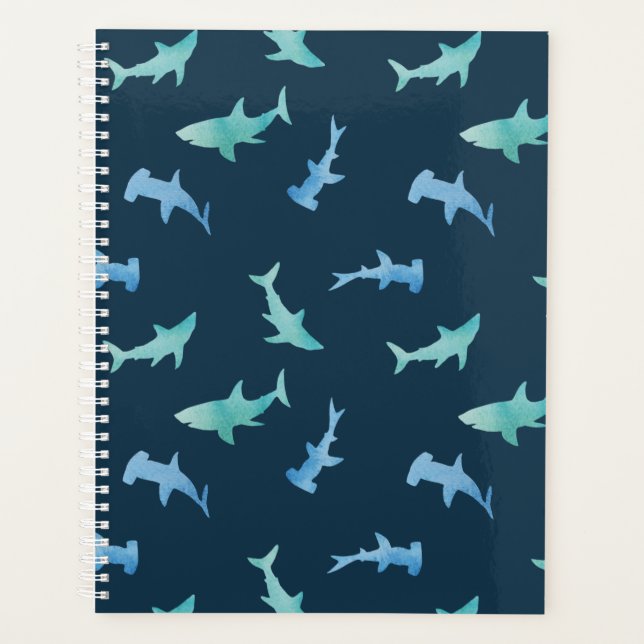 Motif de silhouettes de requins nageant à l'aquare (Devant)