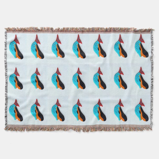 motif de sirènes bleues jeter la couverture (Devant)