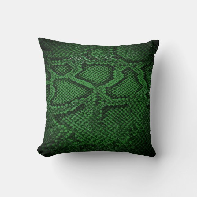 Motif de Snakeskin vert foncé coussin 2 (Recto)