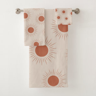 Motif de soleil abstrait bohème en terracotta mini