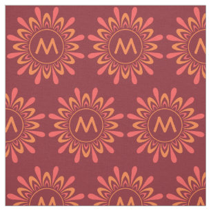 Motif de soleil/fleur stylisé tissu personnalisé e