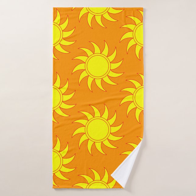 Motif de soleil impeccable. Doodle tiré à la main (Serviette de bain)