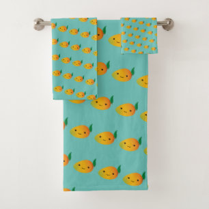 Motif de sourire mignon de mangue de Kawaii