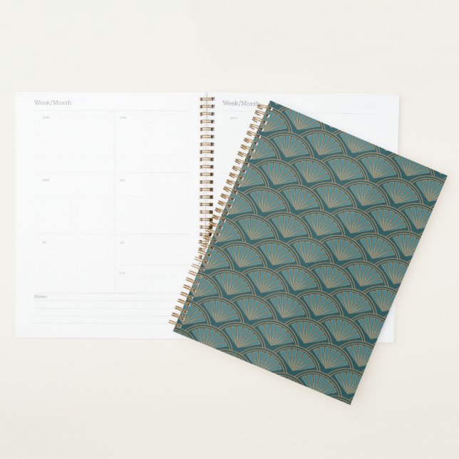 Motif de style Art déco en bleu turquoise (Devant avec enveloppe)