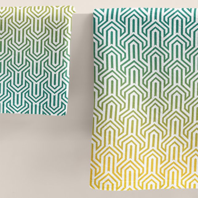 Motif de style Art déco jaune et turquoise ombre (Créateur téléchargé)