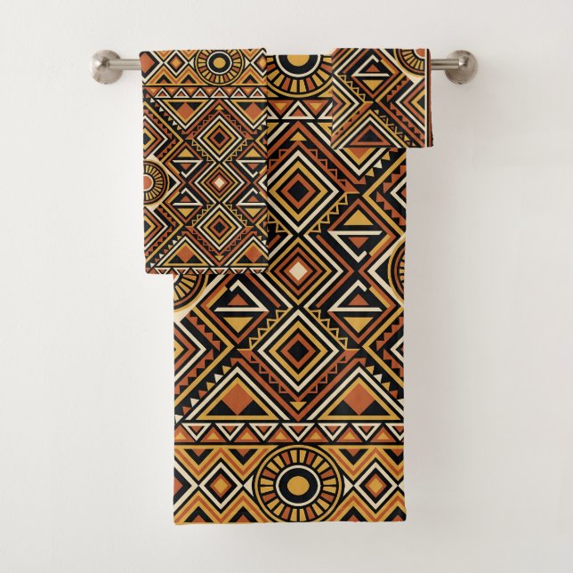 Motif de surface abstrait boho Ocbre noir (En situation)