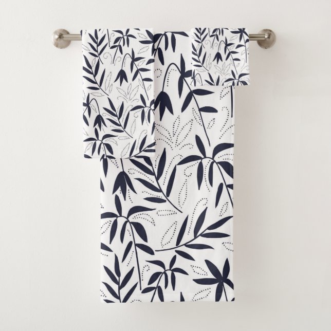 Motif de sutures en bambou blanc et bleu (En situation)