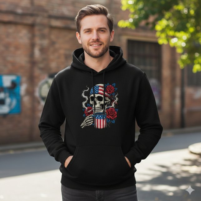 Motif de sweat à capuche Café Crâne et Roses Drape (Créateur téléchargé)