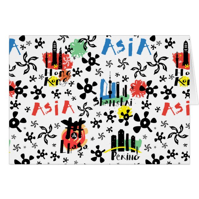Motif de symboles de l'Asie | (Devant horizontal)