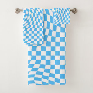 Motif de tableau de bord bleu clair et blanc À dam