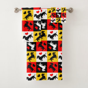 Motif de tableau de bord de Dachshunds et Hearts C