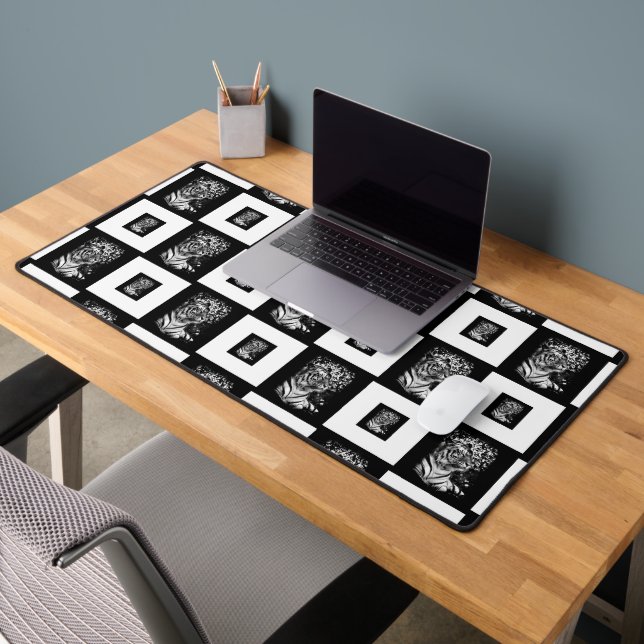 Motif de tableau de bord noir et blanc du Bengale  (Bureau 2)