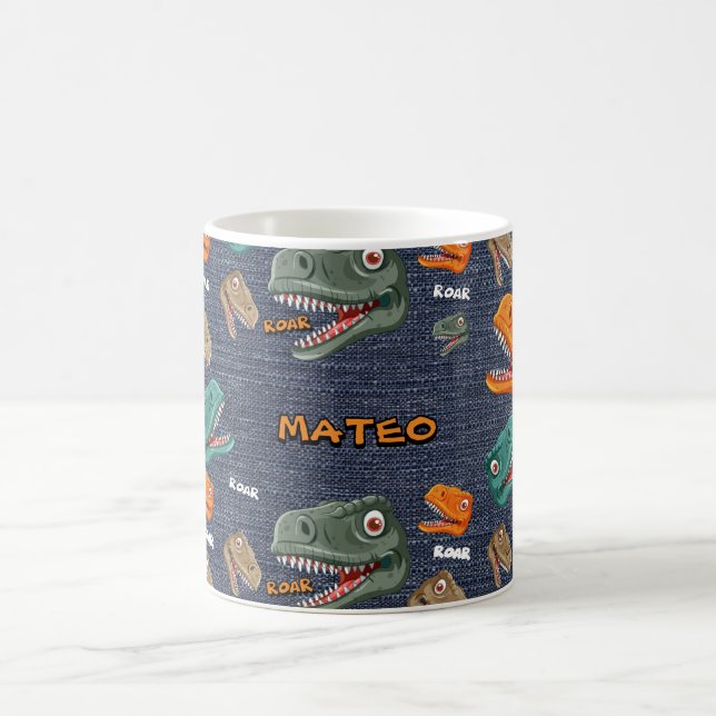 Motif de tasse dinosaure audacieux pour garçons (Centre)