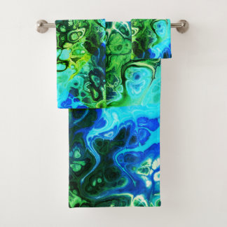 motif de teinture en marbre bleu et vert Abstrait