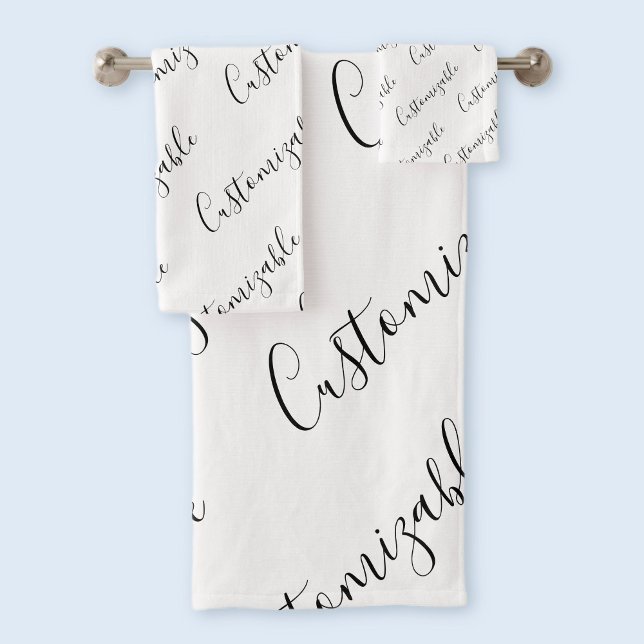 Motif de texte de script moderne modifiable | Noir (Créateur téléchargé)