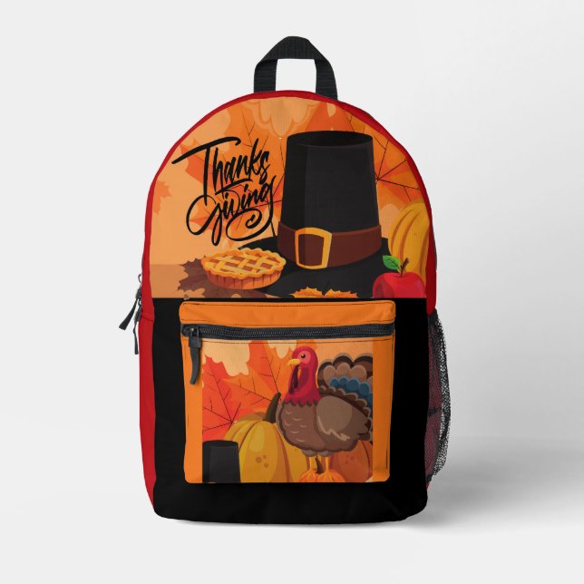 Motif de Thanksgiving, sac à dos imprimé moderne t (Recto)