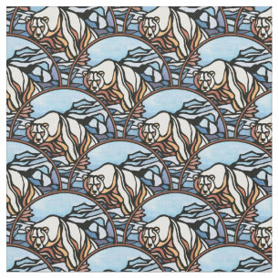 Motif de tissu d'ours natif Polar Ours Art Fabric