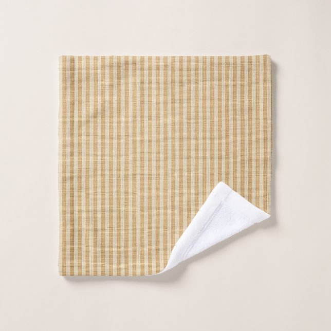 Motif de tissu fileté Pale Yellow Stripes (Gant de toilette)