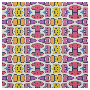 Motif de tissu multicolore du milieu du siècle