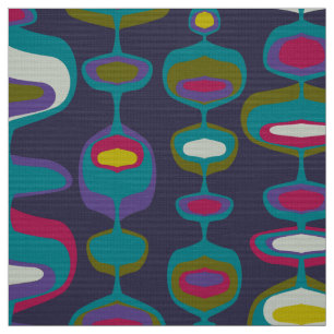 motif de tissu rétro-les années 70 des années 6