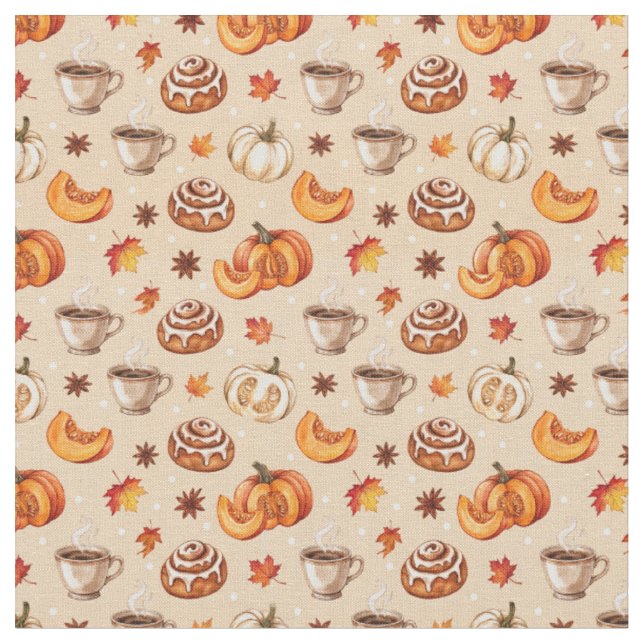 Motif de tissu sans couture à l'aquarelle d'automn (Fermer)