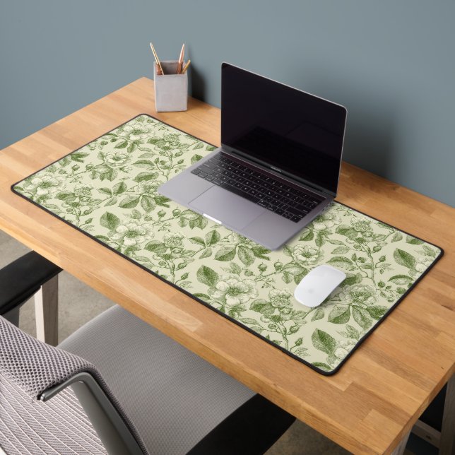 Motif de toile botanique vintage vert (Bureau 2)