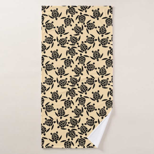Motif de tortue répétée de style côtier d'été (Serviette de bain)