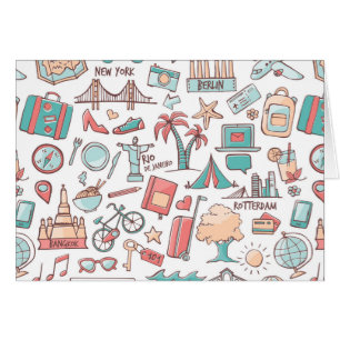 Motif de touristes en pastel