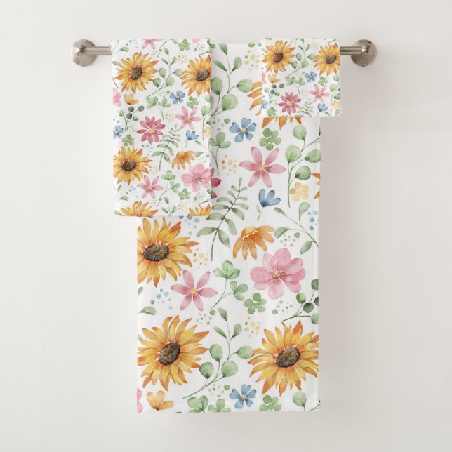 Motif de tournesol aquarelle (En situation)
