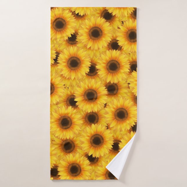 Motif de tournesol, beautés jaunes, (Serviette de bain)