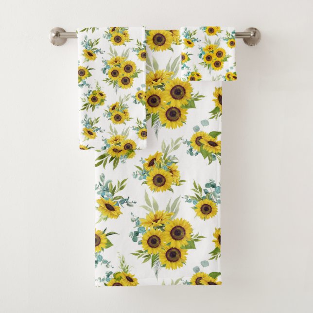 Motif de tournesol d'aquarelle fraîche de ferme (En situation)