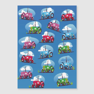 Motif de tracteur (fond bleu)