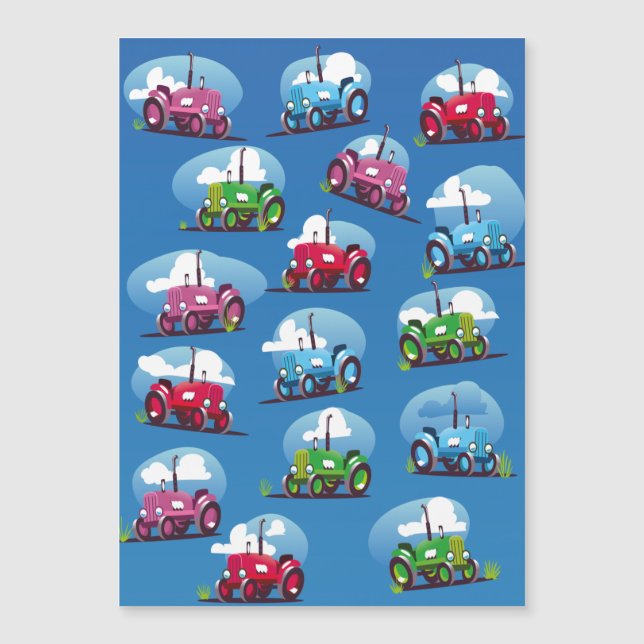 Motif de tracteur (fond bleu) (Devant)