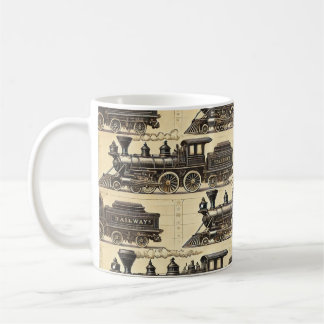 Motif de train à vapeur vintage | Mug de chemin de