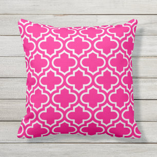 Motif de Trellis rose chaud Coussins de plein air