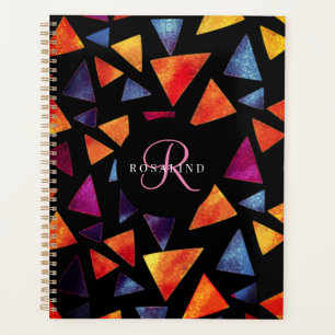Motif de triangles colorés élégant Monogramme