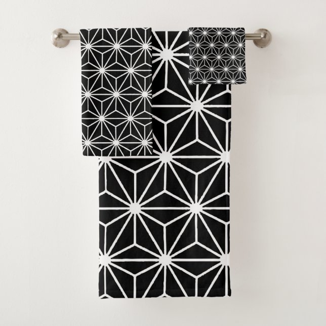 Motif de triangles de style Art déco noir et blanc (En situation)
