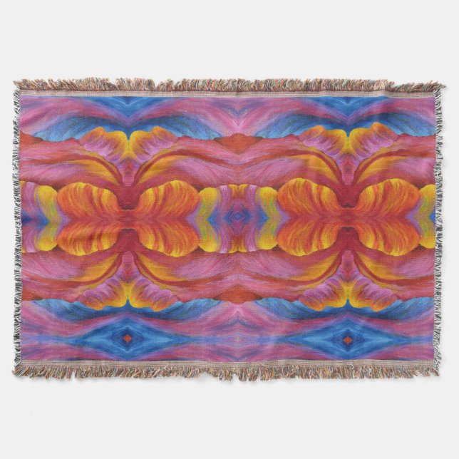 Motif de tulipe arc-en-ciel de lancer couverture (Devant)