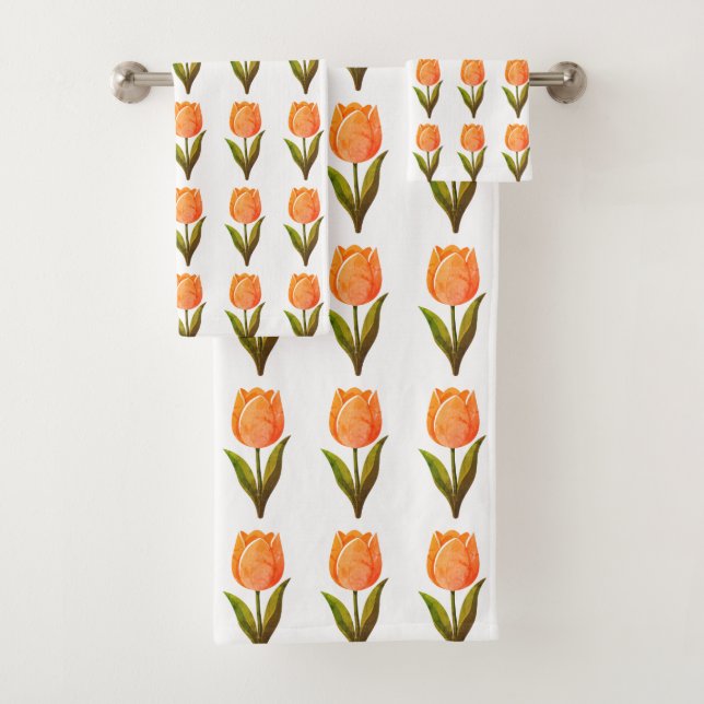 Motif de tulipe moderne sur fond blanc (En situation)
