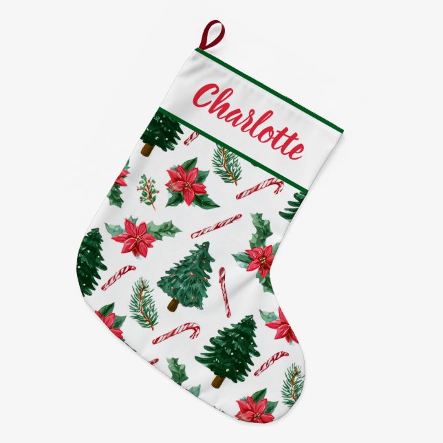 Motif de vacances coloré | Chaussette de Noël (Devant (Accrochage))