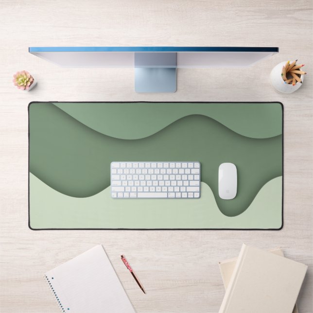 Motif de vague abstrait vert sauge (Bureau 1)