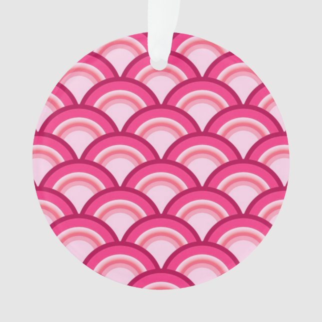 Motif de vague Art Déco - fuchsia et corail (devant)