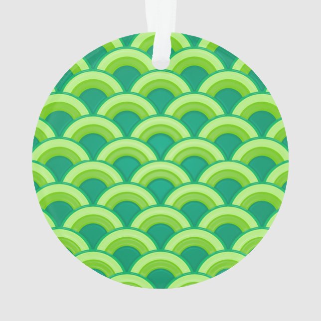 Motif de vague Art Déco - vert jade (dos)
