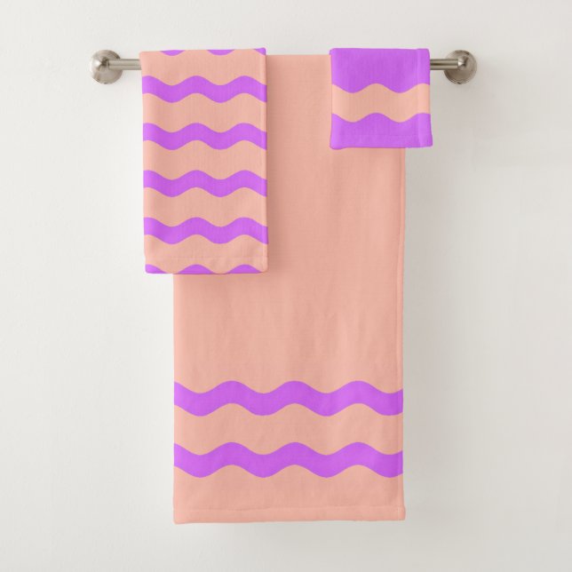 Motif de vagues abstraites roses et violettes (En situation)