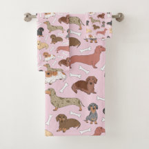 motif de variété dachshund en rose