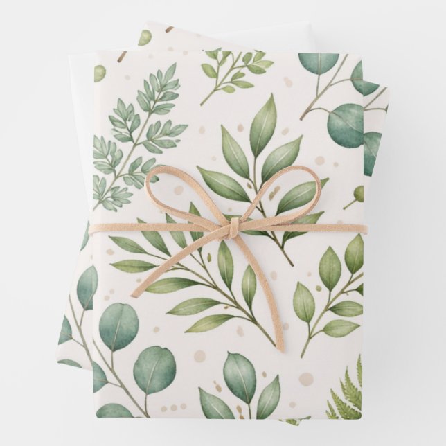 Motif de verdure à l'aquarelle | Feuilles botaniqu (En situation)
