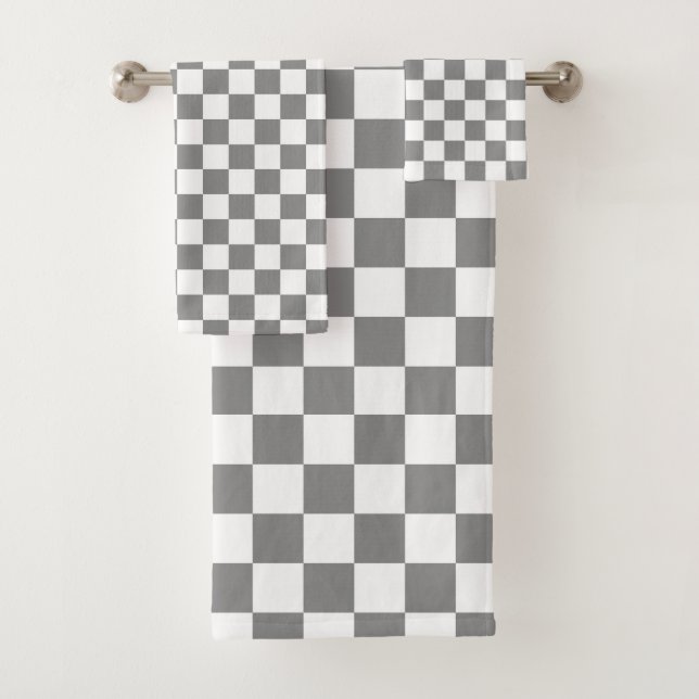 Motif de vérification À damiers blanc gris cendré (En situation)